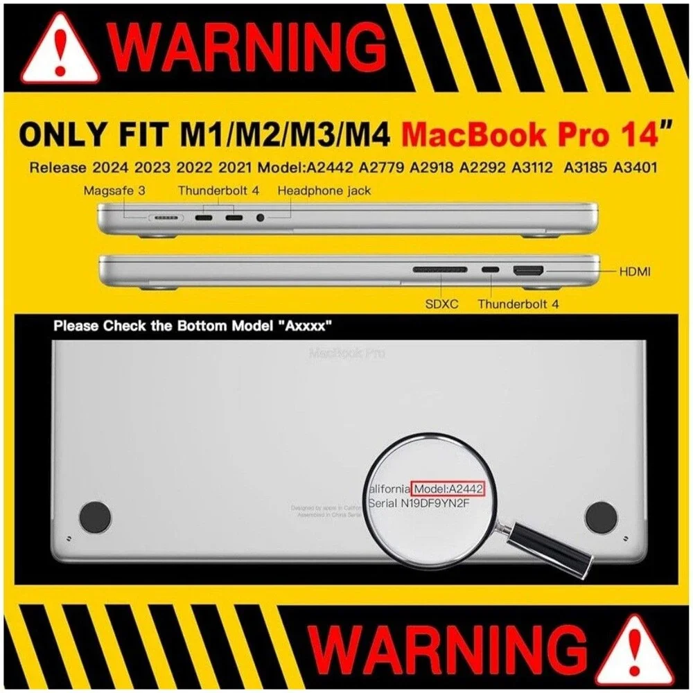 CISSOOK Mellow Yellow Case for MacBook Pro 14 Inch M3 Chip